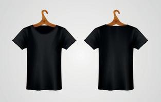 maquete de camiseta preta realista vetor