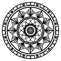 mandala preta, fundo de design de mandala ornamental de luxo, design de mandala, design de papel de parede de arte de livro de colorir padrão de mandala, padrão de azulejos, cartão de felicitações, mandala preto e branco vetor