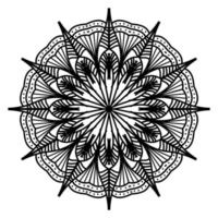 mandala preta, fundo de design de mandala ornamental de luxo, design de mandala, design de papel de parede de arte de livro de colorir padrão de mandala, padrão de azulejos, cartão de felicitações, mandala preto e branco vetor