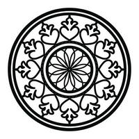 mandala preta, fundo de design de mandala ornamental de luxo, design de mandala, design de papel de parede de arte de livro de colorir padrão de mandala, padrão de azulejos, cartão de felicitações, mandala preto e branco vetor