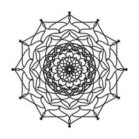 mandala preta, fundo de design de mandala ornamental de luxo, design de mandala, design de papel de parede de arte de livro de colorir padrão de mandala, padrão de azulejos, cartão de felicitações, mandala preto e branco vetor