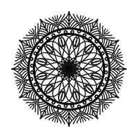 mandala preta, fundo de design de mandala ornamental de luxo, design de mandala, design de papel de parede de arte de livro de colorir padrão de mandala, padrão de azulejos, cartão de felicitações, mandala preto e branco vetor