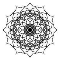 mandala preta, fundo de design de mandala ornamental de luxo, design de mandala, design de papel de parede de arte de livro de colorir padrão de mandala, padrão de azulejos, cartão de felicitações, mandala preto e branco vetor