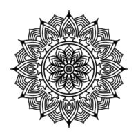 mandala preta, fundo de design de mandala ornamental de luxo, design de mandala, design de papel de parede de arte de livro de colorir padrão de mandala, padrão de azulejos, cartão de felicitações, mandala preto e branco vetor