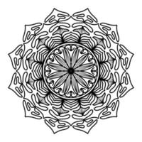 mandala preta, fundo de design de mandala ornamental de luxo, design de mandala, design de papel de parede de arte de livro de colorir padrão de mandala, padrão de azulejos, cartão de felicitações, mandala preto e branco vetor