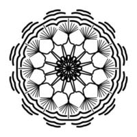 mandala preta, fundo de design de mandala ornamental de luxo, design de mandala, design de papel de parede de arte de livro de colorir padrão de mandala, padrão de azulejos, cartão de felicitações, mandala preto e branco vetor