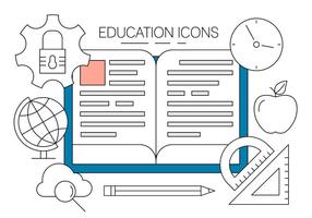 Ícones de Educação Gratuita vetor