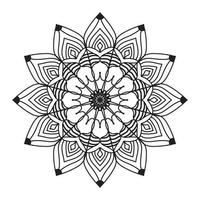 mandala preta, fundo de design de mandala ornamental de luxo, design de mandala, design de papel de parede de arte de livro de colorir padrão de mandala, padrão de azulejos, cartão de felicitações, mandala preto e branco vetor