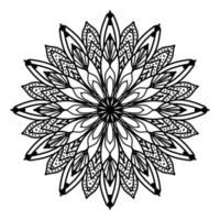 mandala preta, fundo de design de mandala ornamental de luxo, design de mandala, design de papel de parede de arte de livro de colorir padrão de mandala, padrão de azulejos, cartão de felicitações, mandala preto e branco vetor