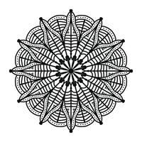 mandala preta, fundo de design de mandala ornamental de luxo, design de mandala, design de papel de parede de arte de livro de colorir padrão de mandala, padrão de azulejos, cartão de felicitações, mandala preto e branco vetor