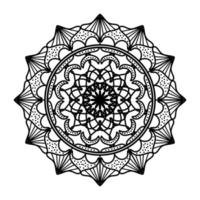 mandala preta, fundo de design de mandala ornamental de luxo, design de mandala, design de papel de parede de arte de livro de colorir padrão de mandala, padrão de azulejos, cartão de felicitações, mandala preto e branco vetor