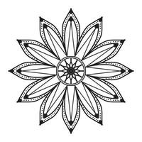 mandala preta, fundo de design de mandala ornamental de luxo, design de mandala, design de papel de parede de arte de livro de colorir padrão de mandala, padrão de azulejos, cartão de felicitações, mandala preto e branco vetor