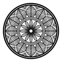 mandala preta, fundo de design de mandala ornamental de luxo, design de mandala, design de papel de parede de arte de livro de colorir padrão de mandala, padrão de azulejos, cartão de felicitações, mandala preto e branco vetor