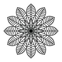 mandala preta, fundo de design de mandala ornamental de luxo, design de mandala, design de papel de parede de arte de livro de colorir padrão de mandala, padrão de azulejos, cartão de felicitações, mandala preto e branco vetor