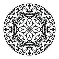 mandala preta, fundo de design de mandala ornamental de luxo, design de mandala, design de papel de parede de arte de livro de colorir padrão de mandala, padrão de azulejos, cartão de felicitações, mandala preto e branco vetor