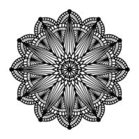 mandala preta, fundo de design de mandala ornamental de luxo, design de mandala, design de papel de parede de arte de livro de colorir padrão de mandala, padrão de azulejos, cartão de felicitações, mandala preto e branco vetor