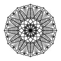 mandala preta, fundo de design de mandala ornamental de luxo, design de mandala, design de papel de parede de arte de livro de colorir padrão de mandala, padrão de azulejos, cartão de felicitações, mandala preto e branco vetor