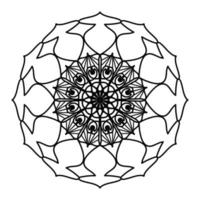 mandala preta, fundo de design de mandala ornamental de luxo, design de mandala, design de papel de parede de arte de livro de colorir padrão de mandala, padrão de azulejos, cartão de felicitações, mandala preto e branco vetor