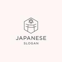 modelo de design plano de ícone de logotipo japonês vetor