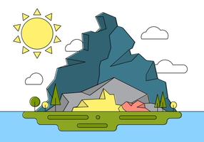 Ilustração vetorial da ilha da paisagem rochosa vetor