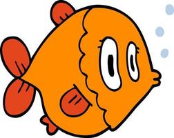 peixe de desenho animado de personagem doodle vetor