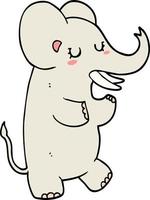 elefante de desenho animado de personagem doodle vetor