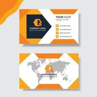 cartão de visita profissional moderno laranja vetor