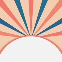 ilustração vetorial grunge retrô laranja azul modelo de fundo sunburst banner publicidade de mídia social de negócios. projeto abstrato sunburst. sol nascente colorido vintage ou raio de sol, explosão de sol retrô vetor