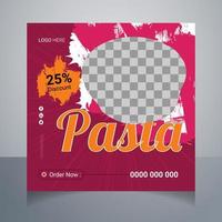 post de mídia social de pizza deliciosa. modelo de postagem de mídia social para quadro de banner de promoção de menu de comida. alta resolução. vetor