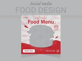 modelo de design de postagem de mídia social vetorial. restaurante moderno e layout de cartaz de fast food. vetor