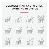 homem de negócios e mulheres trabalhando no escritório vetor
