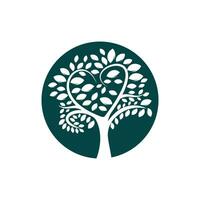 design de logotipo de vetor de árvore coração abstrato. modelo de design de vetor de árvore de ícone ecológico.