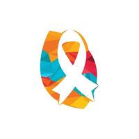 fita rosa e design de logotipo de vetor de folha. símbolo de conscientização do câncer de mama. outubro é o mês de conscientização sobre o câncer de mama no mundo.