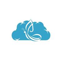design de logotipo de vetor de ícone de borboleta e nuvem. ilustração criativa do logotipo de vetor de salão de beleza.