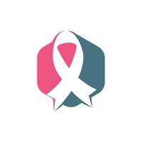 design de logotipo de vetor de fita rosa. símbolo de conscientização do câncer de mama. outubro é o mês de conscientização sobre o câncer de mama no mundo.
