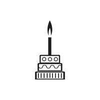 modelo de design de vetor de ícone de bolo de aniversário