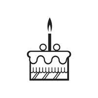 modelo de design de vetor de ícone de bolo de aniversário