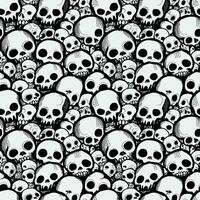 ilustração vetorial gráfico esqueleto crânio preto e branco pintura sem costura telha perfeita para papel de parede de fundo vetor