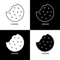 ícone do logotipo dos desenhos animados de biscoitos. ilustração de símbolo de sobremesa de bolo de comida vetor