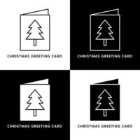 ícone do logotipo dos desenhos animados do cartão de Natal. ilustração de símbolo de papel de convite vetor