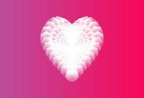 forma de coração digital pixel art isolado no fundo rosa lindo. lindo padrão de corações de amor pixel vetor sem costura. design criativo e elegante para banner, papel de parede, cartão e mídia social