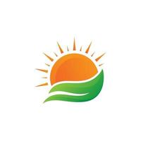ilustração de design de ícone de vetor de logotipo de fazenda solar