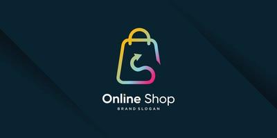 design de logotipo de loja online com conceito criativo moderno vetor