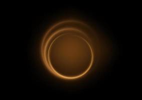 efeito de luz de anel de círculo de ouro em fundo preto vetor