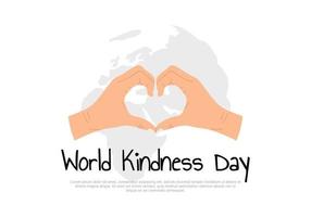 fundo do dia mundial da bondade com mão faz símbolo de amor. vetor