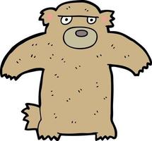 urso de desenho animado de personagem doodle vetor