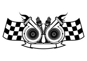 Modelo de logotipo de corrida de turbocompressor