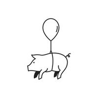 ilustração de ícone de vetor de modelo de símbolo de porco