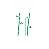 bambu com folha verde vetor