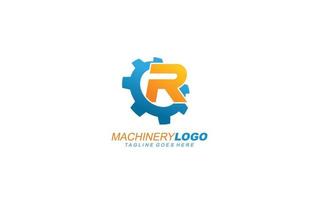 r engrenagem do logotipo para identidade. ilustração em vetor modelo industrial para sua marca.